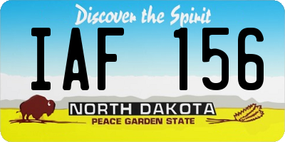 ND license plate IAF156