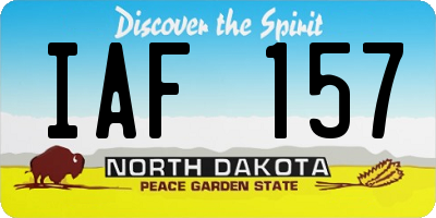 ND license plate IAF157