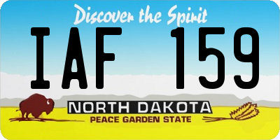 ND license plate IAF159