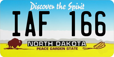 ND license plate IAF166