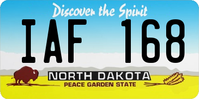 ND license plate IAF168