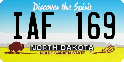 ND license plate IAF169