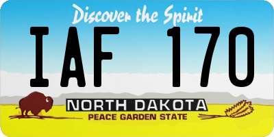 ND license plate IAF170