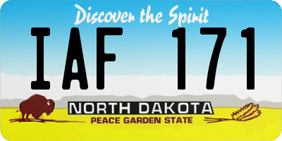 ND license plate IAF171
