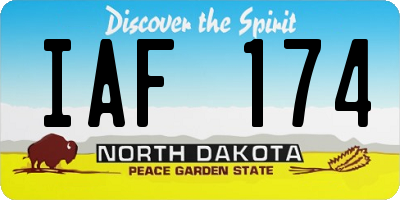 ND license plate IAF174