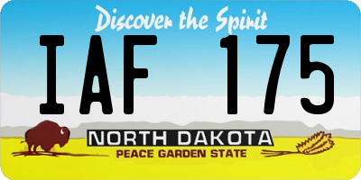 ND license plate IAF175