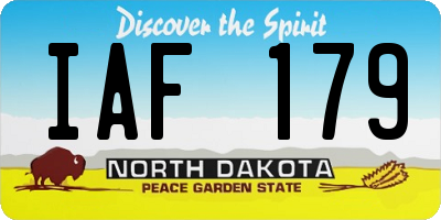 ND license plate IAF179