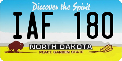 ND license plate IAF180