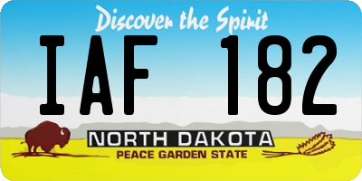 ND license plate IAF182