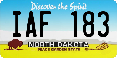 ND license plate IAF183