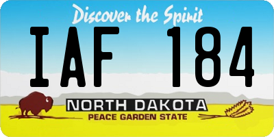 ND license plate IAF184
