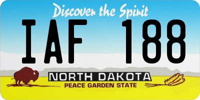 ND license plate IAF188