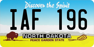 ND license plate IAF196