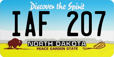 ND license plate IAF207