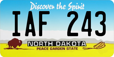 ND license plate IAF243