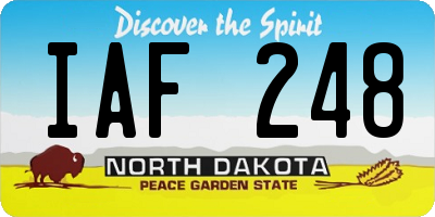 ND license plate IAF248