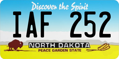 ND license plate IAF252