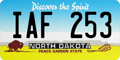 ND license plate IAF253