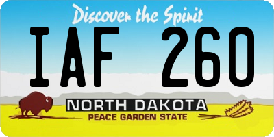 ND license plate IAF260