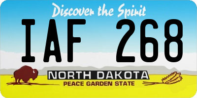ND license plate IAF268
