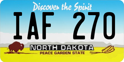 ND license plate IAF270