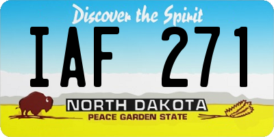 ND license plate IAF271