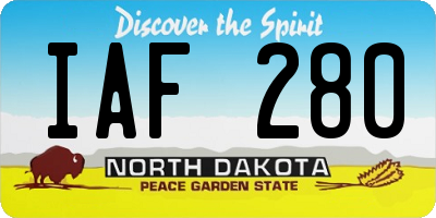 ND license plate IAF280