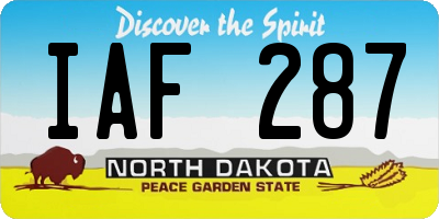 ND license plate IAF287