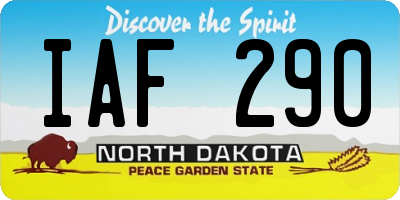 ND license plate IAF290