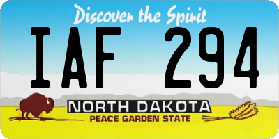 ND license plate IAF294