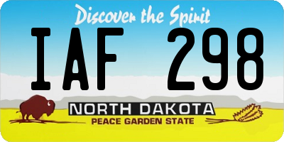 ND license plate IAF298