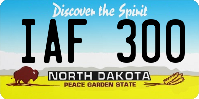 ND license plate IAF300