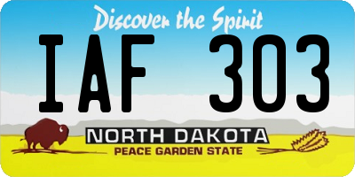 ND license plate IAF303