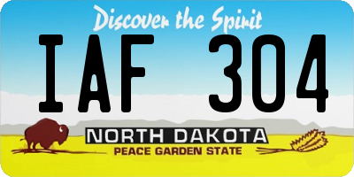 ND license plate IAF304