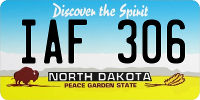 ND license plate IAF306