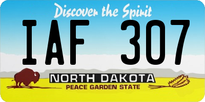 ND license plate IAF307