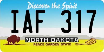 ND license plate IAF317