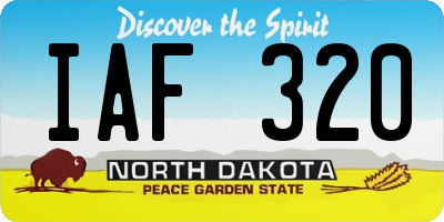 ND license plate IAF320