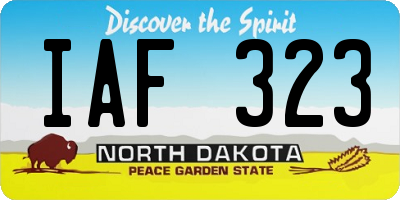 ND license plate IAF323