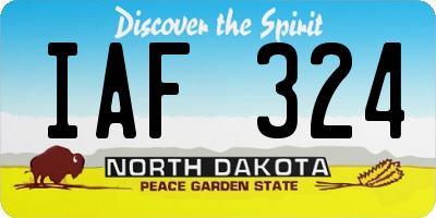 ND license plate IAF324