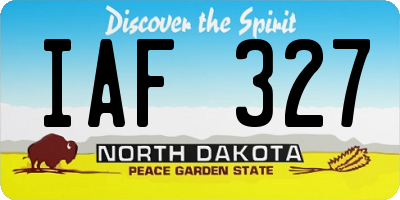 ND license plate IAF327