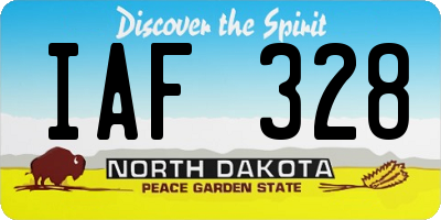 ND license plate IAF328