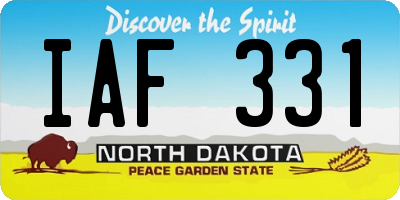 ND license plate IAF331