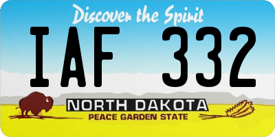ND license plate IAF332
