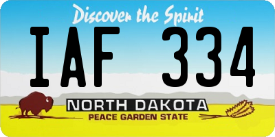 ND license plate IAF334