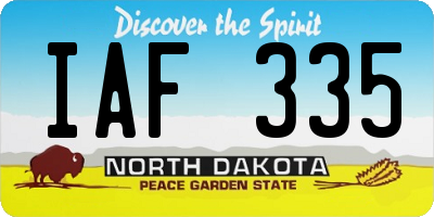 ND license plate IAF335