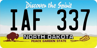 ND license plate IAF337