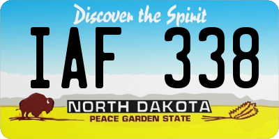 ND license plate IAF338