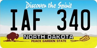 ND license plate IAF340