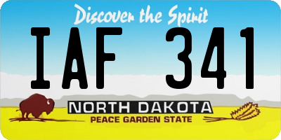 ND license plate IAF341